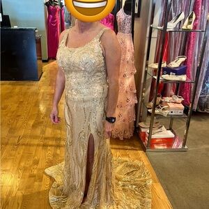 Elegant Gold Evening Gown